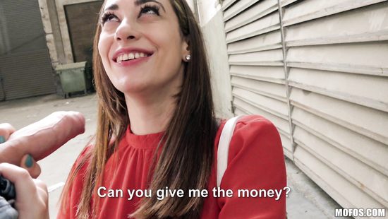 Teen rides random guy's cock for cash