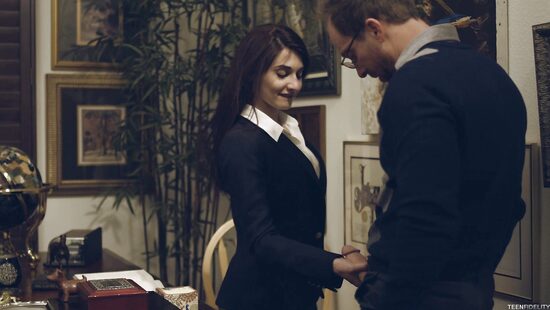 Classic pairing of a pretty schoolgirl and her teacher