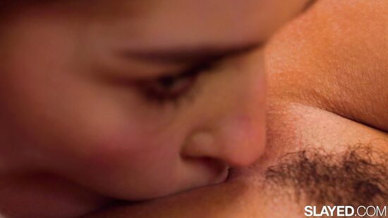 The lesbian couple catches orgasms