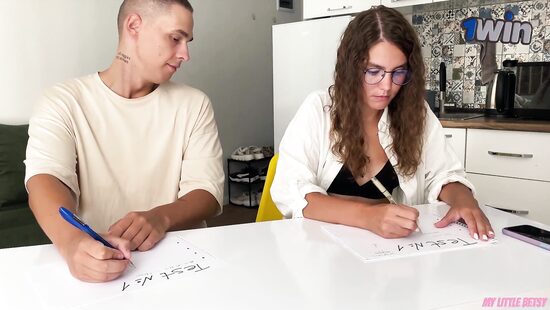 Teacher teaches her student how to make her feel good