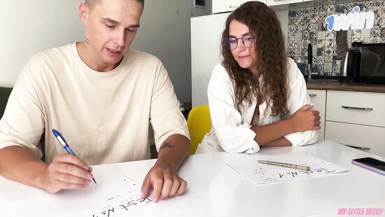 Teacher teaches her student how to make her feel good