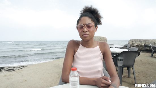 Ebony fucked in public for extra cash