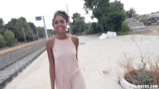 Ebony fucked in public for extra cash