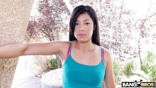 Latina beauty pumps massive BBC in her tiny holes