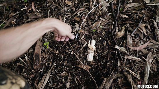 Teen moans in outdoor POV action