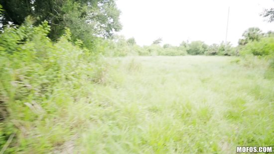 Teen moans in outdoor POV action