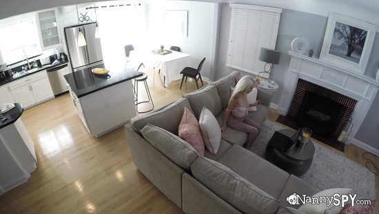 Curvy blonde taped doing porn at home