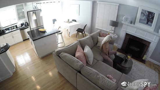 Curvy blonde taped doing porn at home