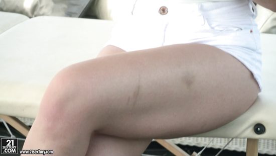 Curvy blonde masseuse tries anal with client