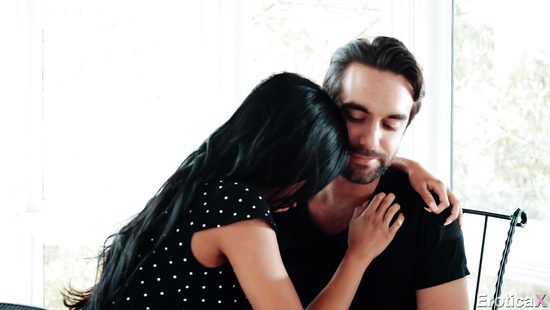 Nude Asian shakes guy's dick like a pro