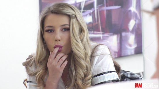 Blonde schoolgirl gets monster dick