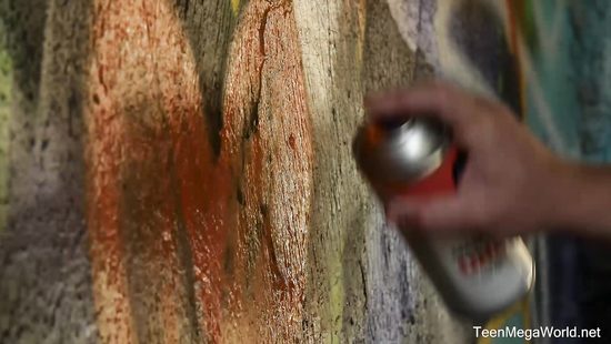 blonde sits naked and devours cock in public