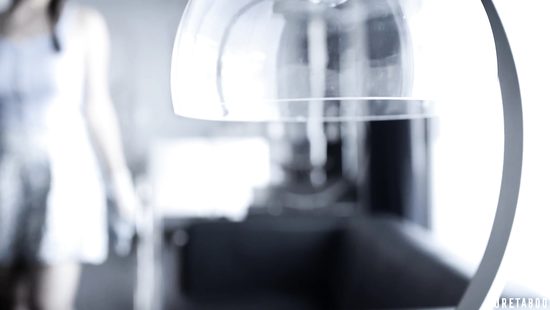 Rich dude makes a pigtailed maid suck his dong