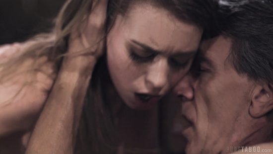 Slutty girl sucks stepdad's and stepbrother's cocks in threesome