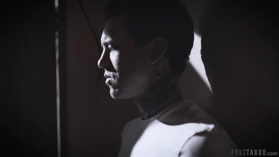 Slutty girl sucks stepdad's and stepbrother's cocks in threesome