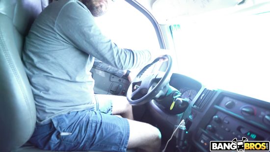 Tanlined bitch picked up and banged by a bus driver