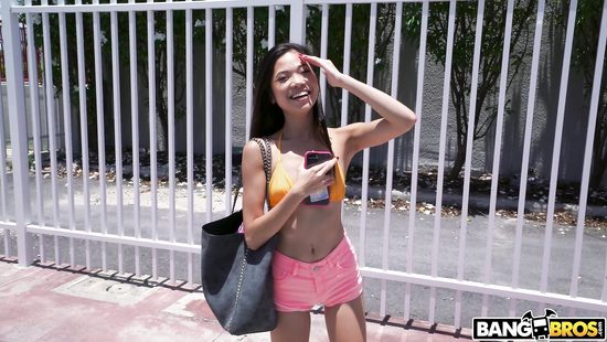 Asian chick Vina Sky gets picked up and fucked in a bus