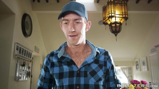 Nude blonde involves the tits into the action