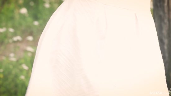 Glamour girl in a hot erotic solo in the countryside