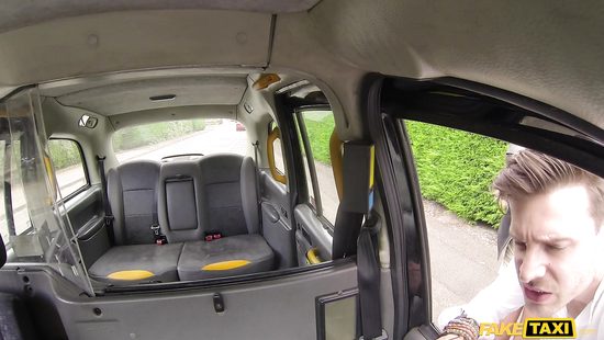 Slut girl fucks and gives a blowjob to a taxi driver