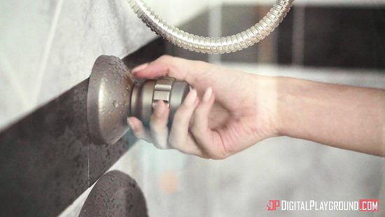 Petite babe gets the dick at the shower