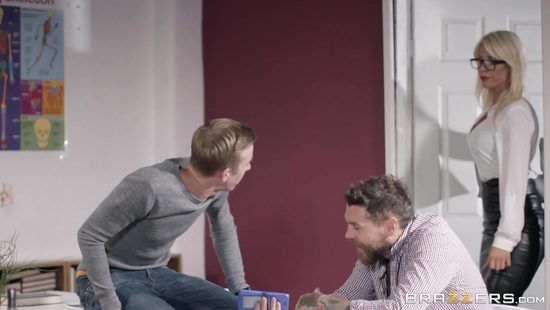 Blonde MILF gets intimate at work