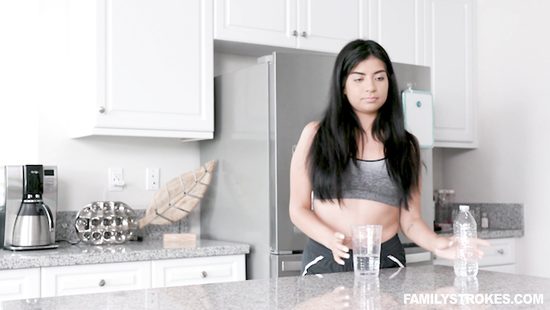 Thin babe rides the stick in crazy modes