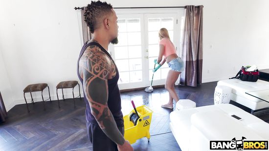 Ebony dudes screw a hot maid un turns