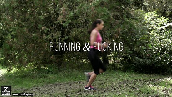 Aroused teen in sexy backyard threesome