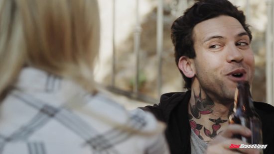 Tattooed guy roughly fucks sweet ass blonde