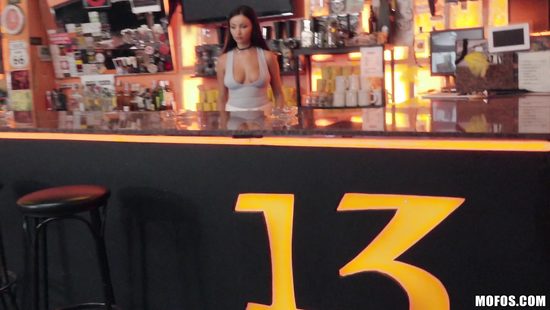 Fine brunette drilled at the bar in sexy POV