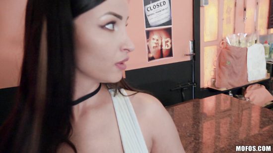 Fine brunette drilled at the bar in sexy POV