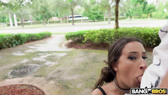 Perverted slut goes hardcore with her guy in public places