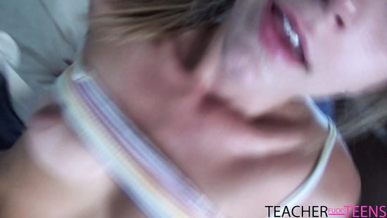 Female student likes teasing cock of her teacher