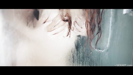 Slender redhead girl enjoys romantic sex in the shower