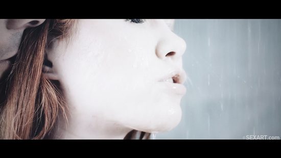 Slender redhead girl enjoys romantic sex in the shower