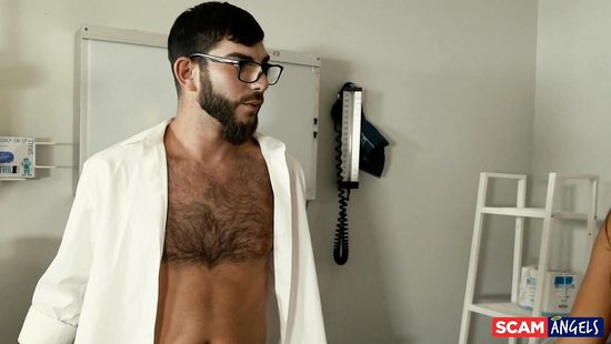 Lesbian sweeties fucked by a perverted doctor