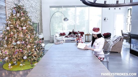 Skinny hon leaves Santa fuck her really good