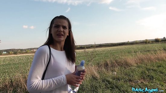 Picked-up chick spreads legs for sex on camera