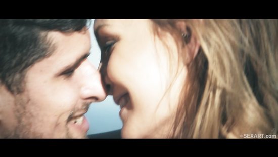 Shy babe enjoys romantic sex on the terrace