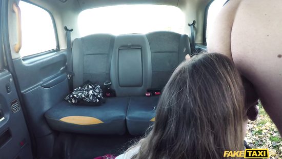 Mature taxi driver fucks a coed in his car