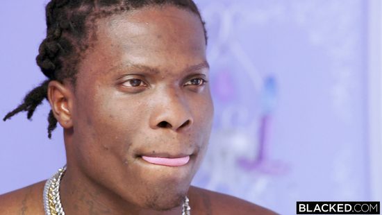 Lustful ebony dude pierces tiny white cunt