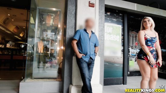 Street bitch goes for cock of a random dude