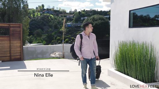 Stunning Nina Elle gives foot work and wanks