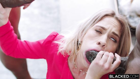 Blonde gives sexual services to black fellows