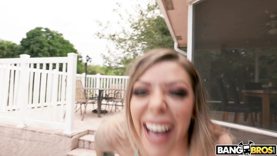 Awesome MILF with a tattooed body fucked by the pool