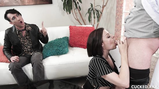 Wife cuckolds her weird hubby with a hot guy