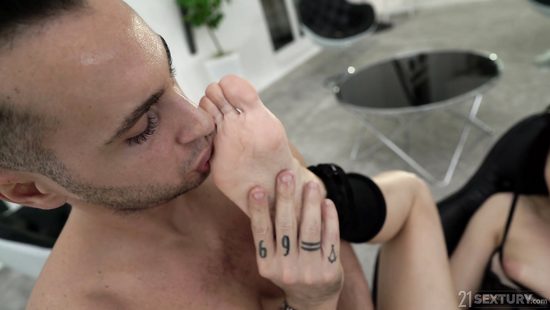 Foot job and anal fuck for a hot wife