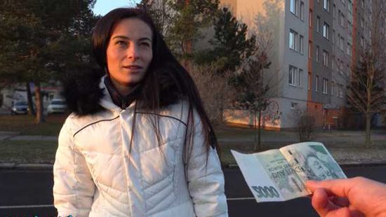 Slut girl goes for a cock for some money