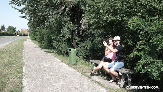 Crazy fuckboy licks pussy of a girl outdoors